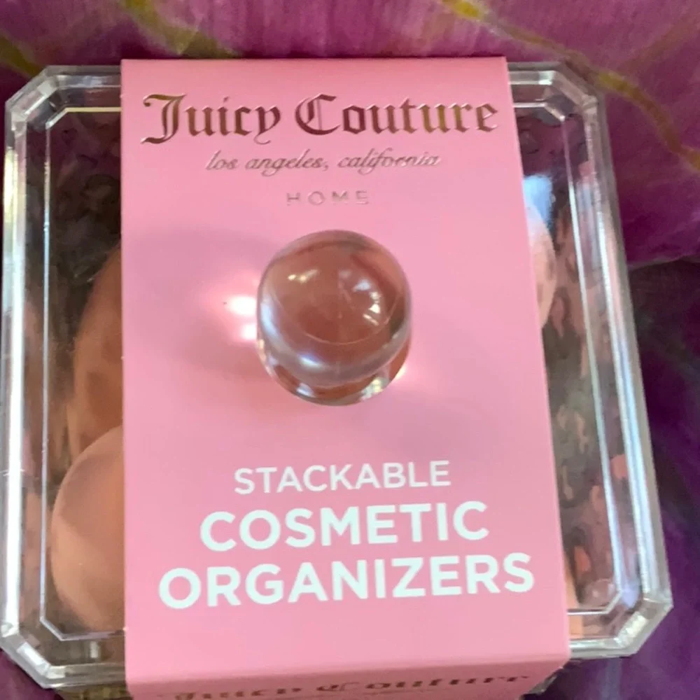 💖🌸Juicy Couture Home Heart 2 Piece Lidded Cosmetic Organizer